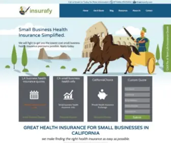 Insurafy.com(Small business health insurance for California groups. Fast free quotes) Screenshot