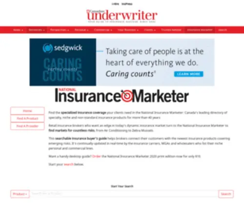 Insurancemarketer.com(Insurance Product Directory) Screenshot