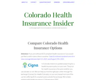 Insuranceshoppers.net(Colorado Health Insurance Insider) Screenshot