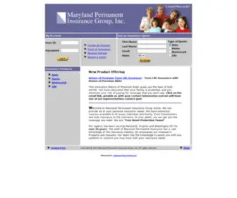 Insuranet.com(Maryland Permanent Insurance New Home) Screenshot