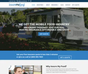 Insuremyfoodtrailer.com(Food Insurance Provider) Screenshot