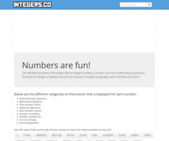 Integers.co(Detailed Information on Integers Numbers) Screenshot