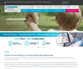 Integratedgenetics.com(Genetic testing and counseling for reproductive health and hereditary cancers) Screenshot
