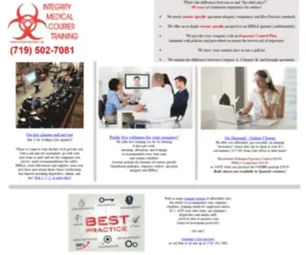 Integritydelivers.com(Integrity Medical Courier Training) Screenshot