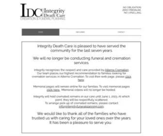 Integrityfuneralplanning.com(Integrity Death Care Cremation & Funeral Planning) Screenshot