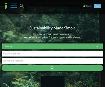 Intengine.com(Sustainability Directory for Eco) Screenshot