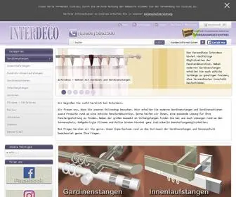 Interdeco.de(Gardinenstangen und Heimtextilien im Onlineshop Interdeco) Screenshot