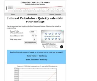 Interestcalculator.org(Compound Interest Calculator) Screenshot