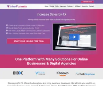 Interfunnels.com(InterFunnels Free Sales Funnel Builder Software for Digital Agencies) Screenshot