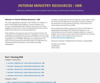 Interimministryresources.org(Interim Ministry Resources) Screenshot