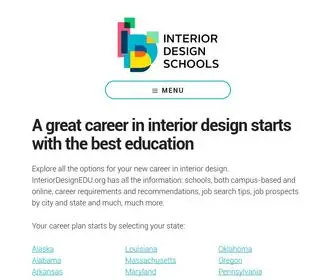 Interiordesignedu.org(Interior Design Schools in the US) Screenshot