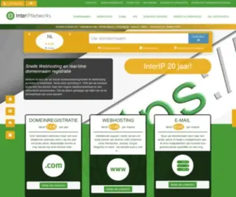 Interip.nl(Domeinnaam registreren Bekijk alle domein extensies en registreer uw domeinnaam makkelijk en snel via InterIP) Screenshot