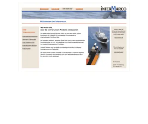 Intermarco.de(Products for the Maritime Industry) Screenshot