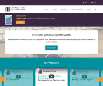Internationalauthors.org(A forum for Authors' Organisations) Screenshot