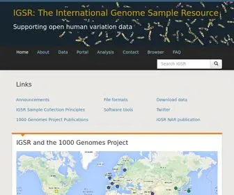 Internationalgenome.org(1000 Genomes) Screenshot