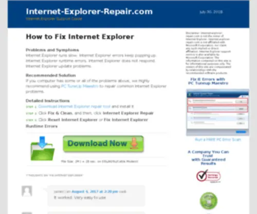 Internet-Explorer-Repair.com(Fix Internet Explorer Issues) Screenshot