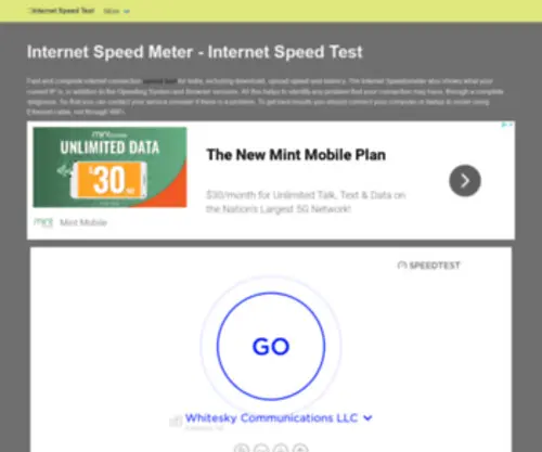Internetspeedtest.co.in(Find your Perfect Domain) Screenshot