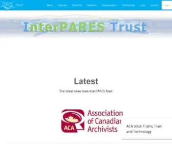Interparestrust.org(InterPARES Trust) Screenshot