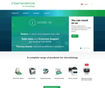 Interscience.com(Produits et solutions pour la microbiologie) Screenshot