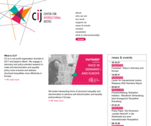 Intersectionaljustice.org(Center for Insectional Justice) Screenshot