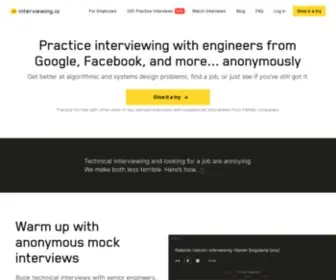Interviewing.io(Anonymous Technical Mock Interviews) Screenshot