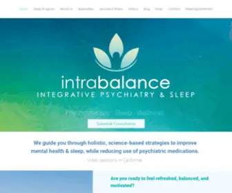 Intrabalance.com(Integrative Psychiatry & Sleep Specialists) Screenshot