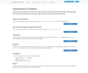 Introtopython.org(Introduction to Python) Screenshot