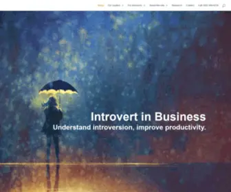 Introvertinbusiness.co.uk(Tackling the 33% productivity gap caused by ignorance of introversion) Screenshot