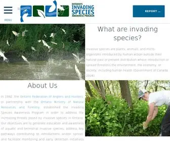Invadingspecies.com(Ontario's Invading Species Awareness Program) Screenshot