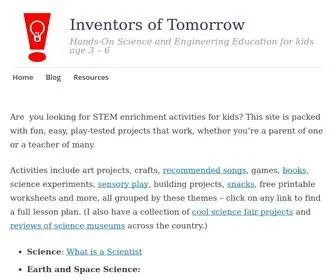 Inventorsoftomorrow.com(Hands-on STEM learning for kids age 3) Screenshot