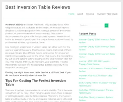 Inversiontablebest.com(Best Inversion Table Reviews Guide) Screenshot