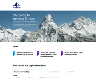 Invescoeurope.com(Region Site Selector Page) Screenshot