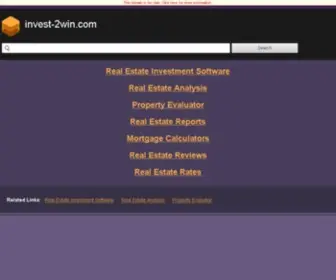 Invest-2Win.com(Real estate investment software) Screenshot