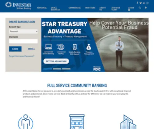Investarbank.com(Checking, savings, loans) Screenshot
