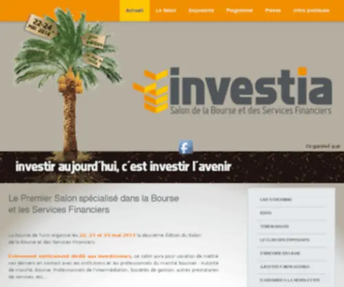 Investia.tn(Le Premier Salon spécialisé dans la Bourseet les Services Financiers) Screenshot