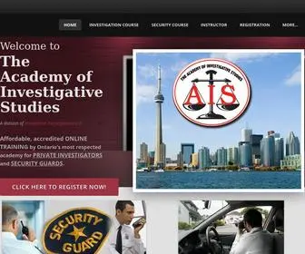 Investigatortraining.ca(The Academy of Investigative Studies) Screenshot