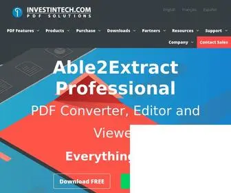 Investintech.com(PDF Solutions for Home and Business Users) Screenshot