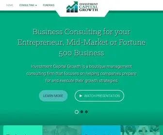 Investmentcapitalgrowth.com(A management consulting firm that focuses on helping companies prepare for and execute 10X growth strategies) Screenshot