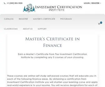 Investmentcertifications.com(Our mission) Screenshot