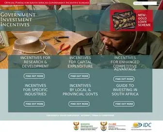 Investmentincentives.co.za(South African Government Investment Incentives) Screenshot