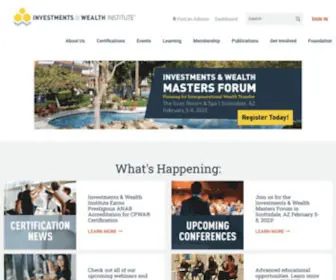 Investmentsandwealth.org(The Investments & Wealth Institute) Screenshot