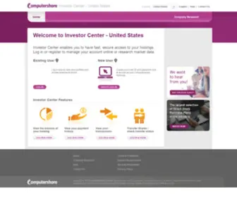 Investorcentre.com(Computershare) Screenshot