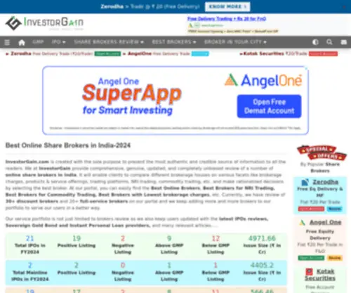 Investorgain.com(Best Online Share Brokers in India) Screenshot