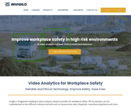 Invigilo.ai(Singapore's leading AI video analytics solutions provider for workplace safety in high risk sites) Screenshot