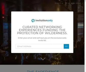 Invitationonly.co(Curated networking experiences funding the protection of wilderness) Screenshot