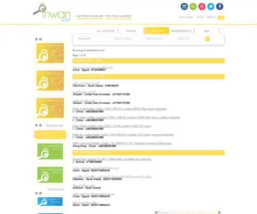 Inwan.com(Choose your location/category) Screenshot