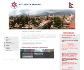 Iom.edu.np(The premier medical institute of Nepal) Screenshot