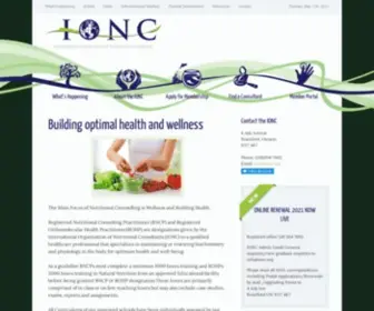 Ionc.org(International Organization of Nutritional Consultants) Screenshot