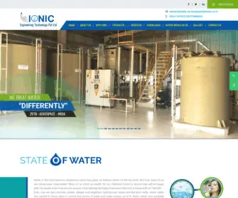 Ionic.co.in(Water Treatment Solutions in India) Screenshot