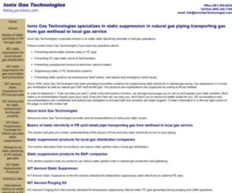 Ionixgastechnologies.com(Static suppression in natural gas piping) Screenshot